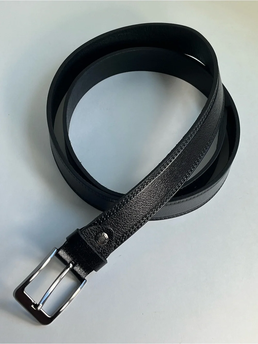 Euro Belt Men's Big Tall Black Leather Belt Size 145cm (48-52